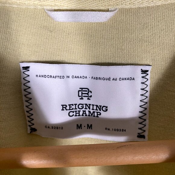 Reigning Champ Yellow Cotton T-Shirt Size Medium - Picture 3 of 8